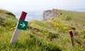 These majestic high cliffs are in Latrabjarg promontory, westernmost point in Iceland - Cordoned piece of land, danger of collapse Royalty Free Stock Photo