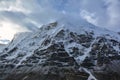 Majestic Himalayan Mountains on the way to Kangchenjunga base camp, Nepal Royalty Free Stock Photo