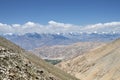 Majestic Himalayas view with green valley and winding road