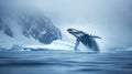Majestic Humpback Whale Leaping Out of the Water Royalty Free Stock Photo