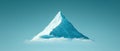 Majestic icecapped mountain peak emerging through the serene blue sky Royalty Free Stock Photo