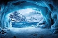 majestic ice cave formation in a glacial landscape