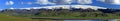 Landscape Panorama of Myrdalsjokull Glacier covering Katla Volcano from Dyrholaey, Southern Iceland