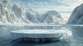Majestic Ice Platform Floating in Arctic Waters Under Bright Sky Royalty Free Stock Photo