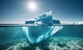 Majestic iceberg above and below waterline