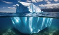 Majestic iceberg above and below waterline