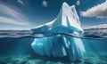 Majestic iceberg above and below waterline