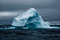 Majestic Iceberg Floating in the Arctic Ocean. AI generated