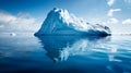 Majestic Iceberg Reflection in Arctic Waters. Generative ai