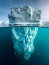 Majestic Iceberg Reflection in Arctic Waters. Generative ai