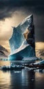 Majestic Icebergs Arctic Wilderness Mobile Wallpaper. Generative AI