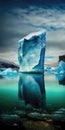 Majestic Icebergs Arctic Wilderness Wonder Landscape Mobile Wallpaper. Generative AI