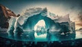 Majestic Icebergs, Arctic Wilderness, Wonder Wallpaper. Generative AI