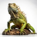 Majestic Iguana in Studio on white background