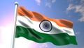 Majestic Indian flag waving in the wind, symbol of patriotism generated by AI