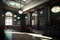 The majestic interior of old bank Royalty Free Stock Photo