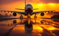 A Majestic Jetliner on the Tarmac, Ready for Takeoff Royalty Free Stock Photo