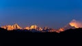 The majestic Kanchenjunga range of the himalayas Royalty Free Stock Photo