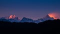 The majestic Kanchenjunga range of the himalayas Royalty Free Stock Photo