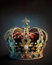 Majestic king or queen royal crown. Generative AI