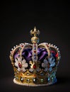 Majestic king or queen royal crown. Generative AI