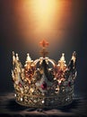 Majestic king or queen royal crown. Generative AI