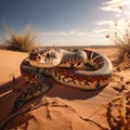 Majestic Kingsnake in the Desert (AI-Generated)