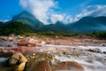 The majestic landscape with beauty mountain range, stream and rice field part 15 Royalty Free Stock Photo