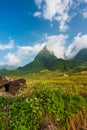 The majestic landscape with beauty mountain range, stream and rice field part 13 Royalty Free Stock Photo