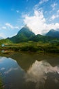 The majestic landscape with beauty mountain range, stream and rice field part 12 Royalty Free Stock Photo