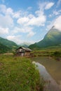 The majestic landscape with beauty mountain range, stream and rice field part 10 Royalty Free Stock Photo