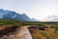 The majestic landscape with beauty mountain range, stream and rice field part 5 Royalty Free Stock Photo