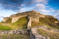 Majestic landscape featuring the ruins of an ancient castle perched atop a rolling hill  in Germany Royalty Free Stock Photo