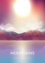 Majestic landscape with sunrise in the mountains