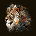 Majestic lion , artistic graphic design, portrait. Generative Ai