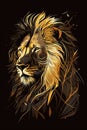 Majestic lion , artistic graphic design, portrait. Generative Ai