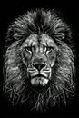 Majestic lion , artistic graphic design, portrait. Generative Ai