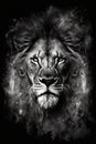 Majestic lion , artistic graphic design, portrait. Generative Ai