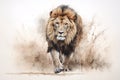 Majestic Lion Charging Painting