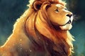 Majestic lion illustration painting. Royalty Free Stock Photo