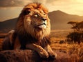 Majestic lion Made With Generative AI illustration