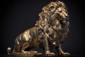 Majestic Lion Statue. AI Royalty Free Stock Photo