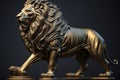 Majestic Lion Statue. AI Royalty Free Stock Photo