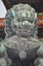 The majestic lion statue at the Forbidden City Royalty Free Stock Photo