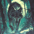 Majestic Lone Wolf in Urban Jungle