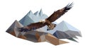 Majestic Low Poly Eagle in Mountain Flight, Vector Art, vector design Generative AI Royalty Free Stock Photo