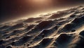 Majestic lunar surface at sunrise: a cinematic view of the moons terrain. Ideal for fantasy backgrounds. Mystical alien