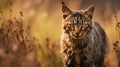 Majestic Lynx In A Field Of Tall Grass - Atmospheric Portraits