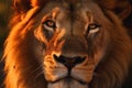 Majestic male lion portrait at sunset Royalty Free Stock Photo