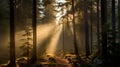 Majestic Mammal Meets Advanced Blockchain In Ethereal Forest Dawn